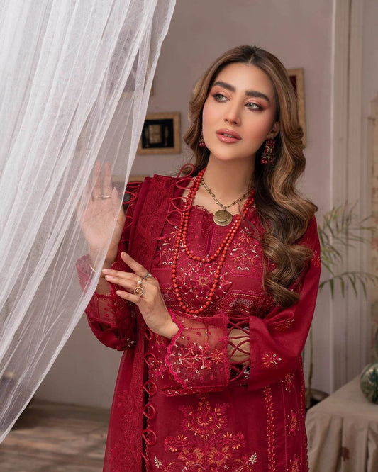 Manizay Gul Maina Embroidered Lawn 3pcs - Jotey