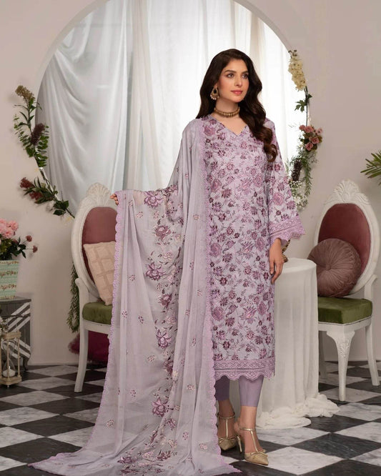 Manizay Super Anmol Embroidered Lawn 3pcs - Jotey