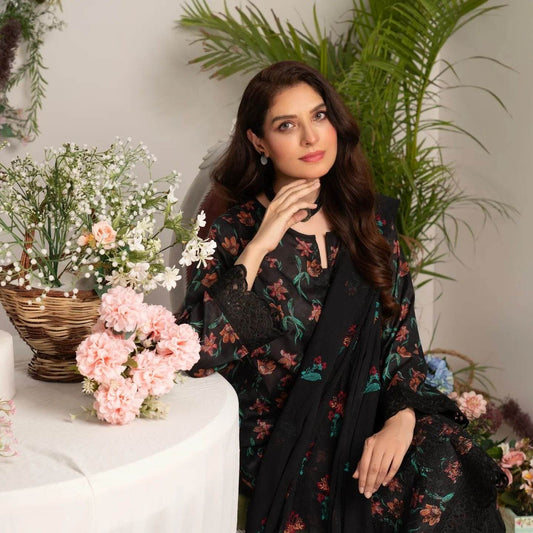Manizay Super Anmol Embroidered Lawn 3pcs - Jotey