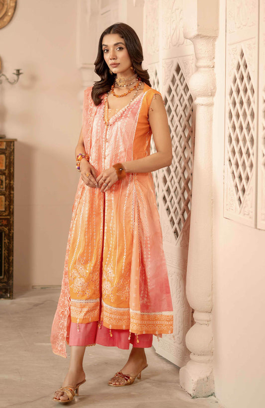 Sunshine Bloom By Alzohaib Premium Printed Embroidered Unstitched 3pcs - Jotey