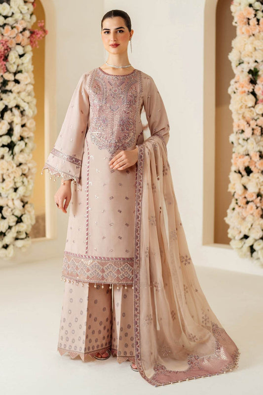 Luxe Raw Silk By Alizeh Embroidered Organza Unstitched 3pcs - Jotey