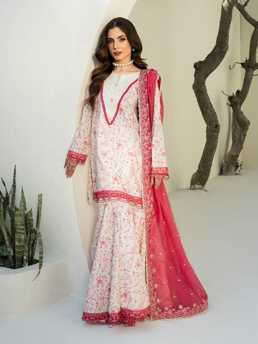 F&F Prints By Faiza Faisal Digital Printed Unstitched Lawn 3pcs - Jotey