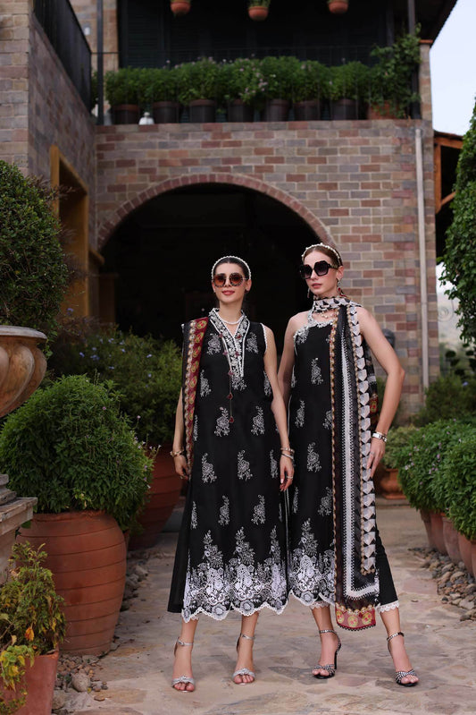 Noor By Saadia Asad Eid Luxe Printkari Embroidered Lawn Unstitched 3pcs - Jotey