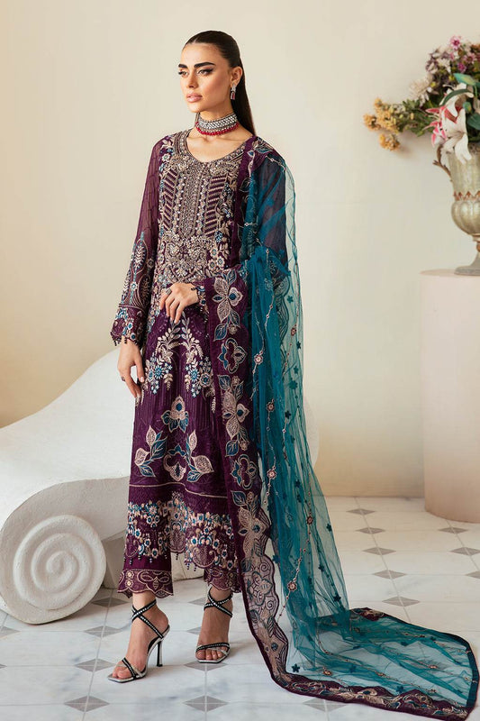 Ramsha Dastoor Chiffon Vol-01 Unstitched 3pcs - Jotey