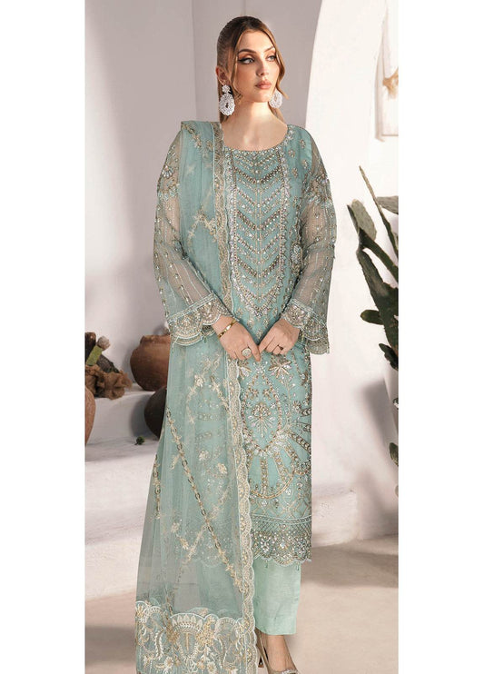 Ramsha Luxury Festive Formals Embroidered Unstitched 3pcs - Jotey
