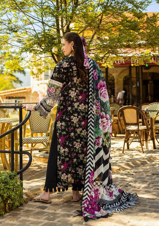 Elaf Print Chikankari Unstitched Lawn 3pcs - Jotey