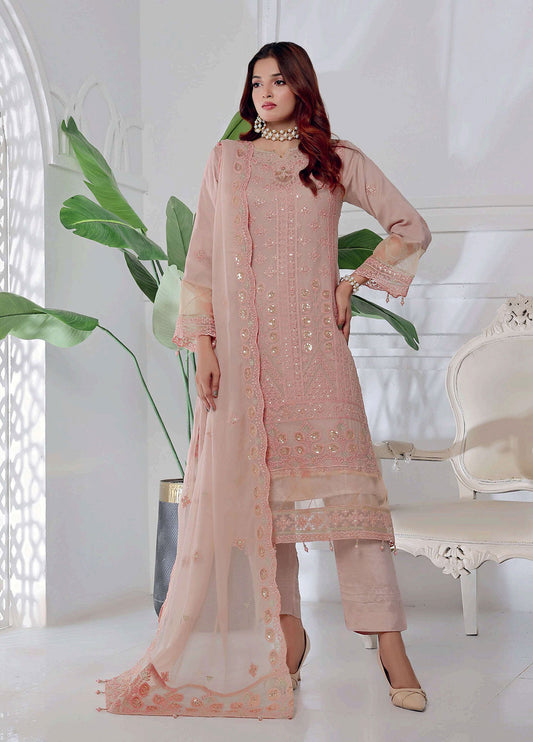 Jolie by Bin Khalid Fancy Embroidered Chiffon Semi-Stitched 3Pcs