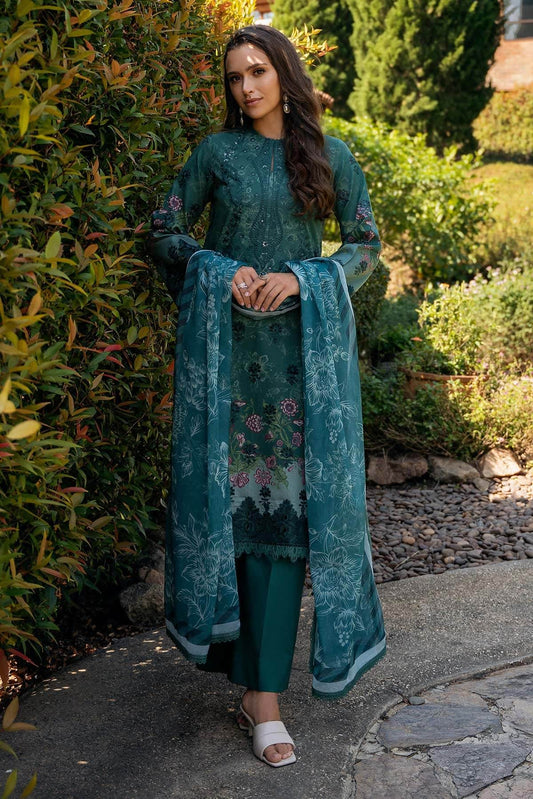 AFROZEH Damask The Holiday Edit'25 Embroidered Lawn 3pcs - Jotey