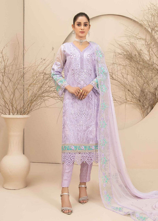 Dilaab By Tawakkal Embroidered Semi Stitched 3pcs - Jotey