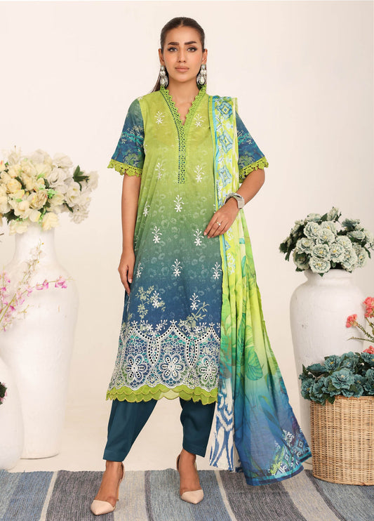 Inshal by Johra Chikankari + Printed Lawn Unstitched 3Pcs