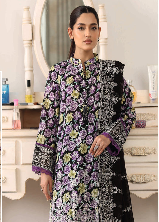 Shamna By Johra Embroidered Chikankari Printed Lawn Unstitched 3Pcs