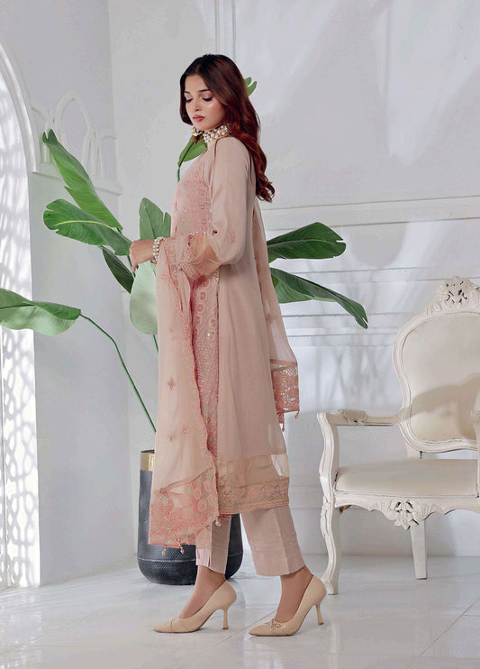 Jolie by Bin Khalid Fancy Embroidered Chiffon Semi-Stitched 3Pcs