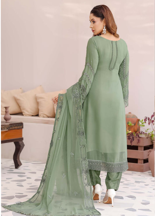 Ballerina By Bin khalid Embroidered Chiffon Unstitched Three Piece