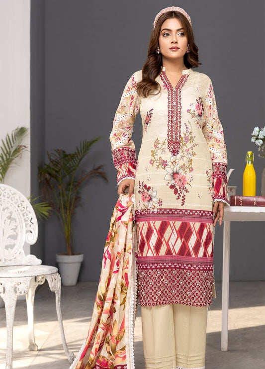 Janan By Sidra Aleem Embroidered Lawn Unstitched 3Pcs