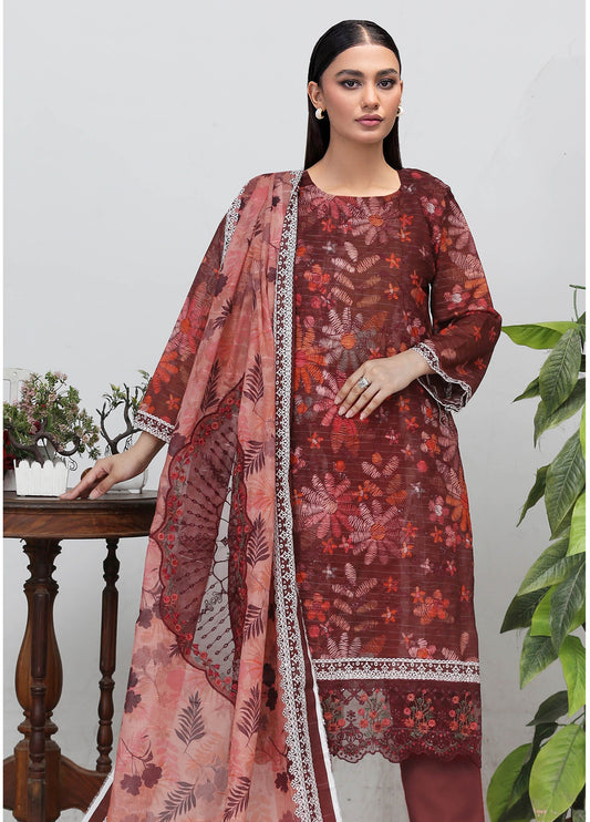 Sui Dhaga Embroidered Printed Lawn Unstitched 3pcs