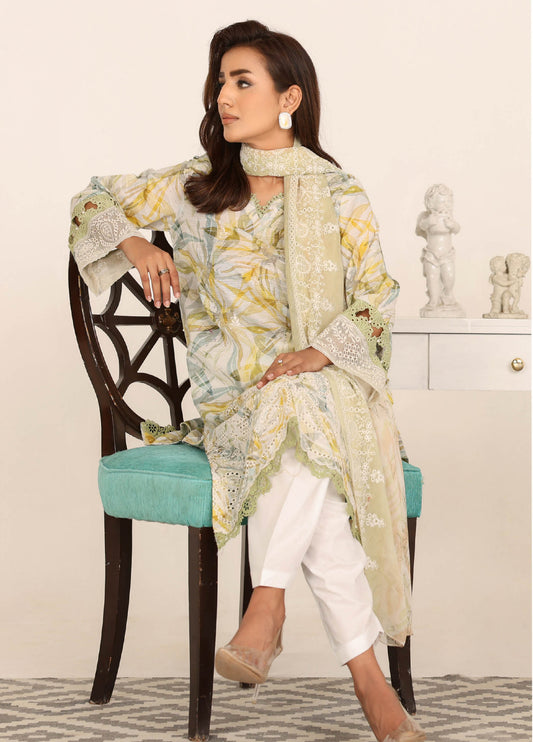 Nawal By Johra Chikankari Printed Lawn Unstitched 3Pcs