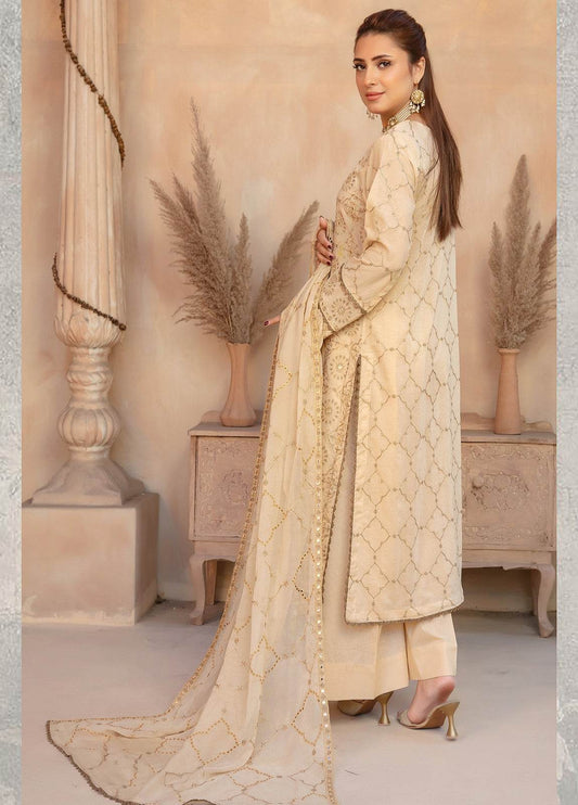 Anaya Hoor Swiss Saga Embroidered Unstitched Lawn 3pcs - Jotey