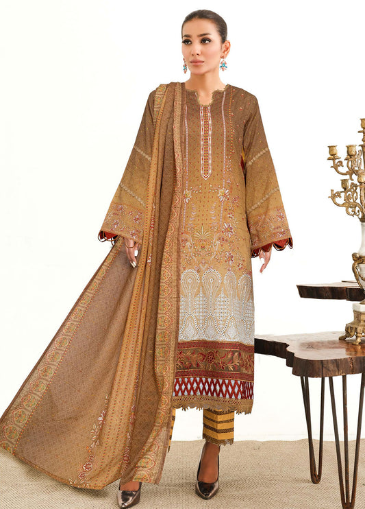 Roshna By Johra Embroidered Printed Lawn Unstitched 3Pcs