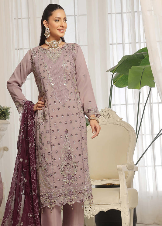Darshan By Bin Hameed Luxury Embroidered Chiffon Semi-Stitched 3 Piece