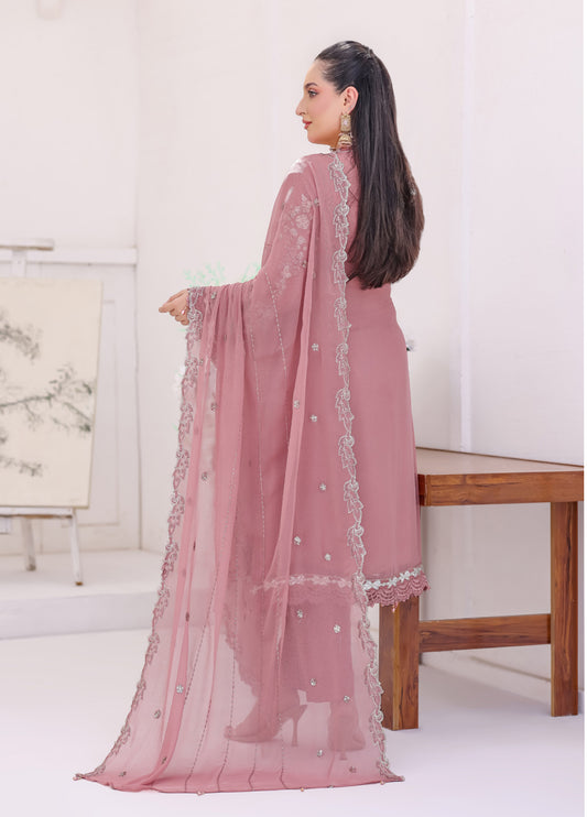 Ghungroo By Bin khalid Embroidered Chiffon Unstitched Three Piece
