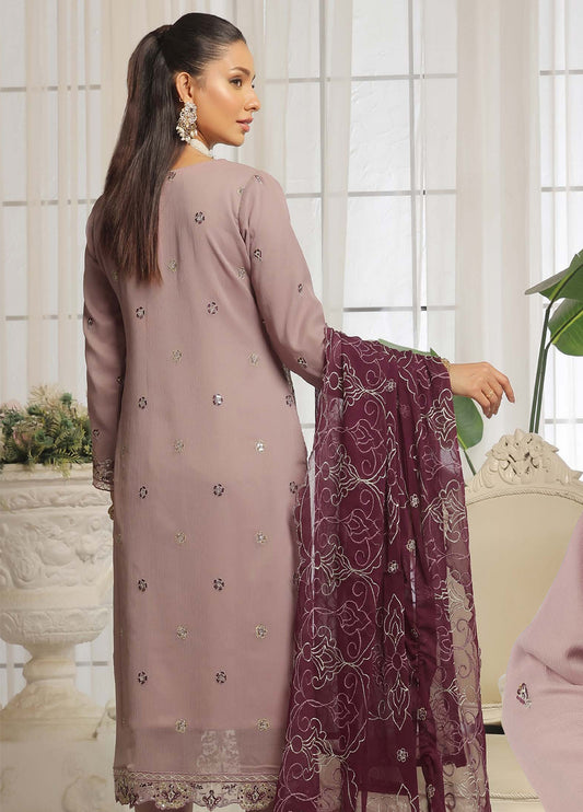 Darshan By Bin Hameed Luxury Embroidered Chiffon Semi-Stitched 3 Piece