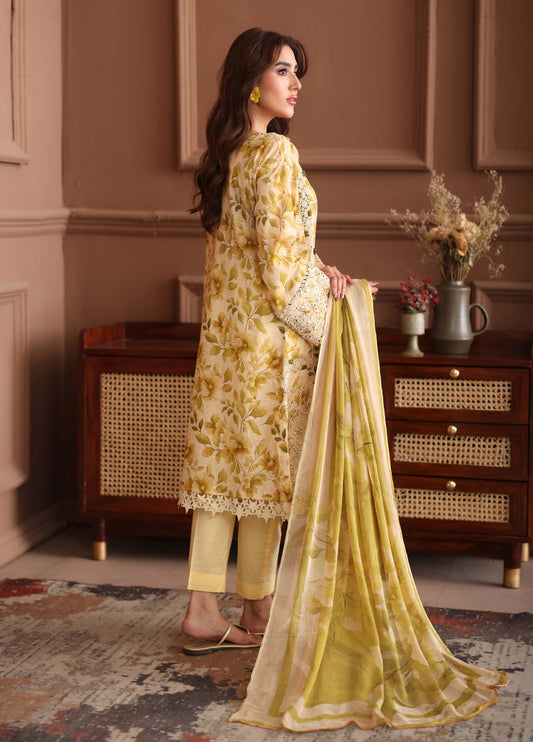 Keyaan By Johra Embroidered Chikankari Printed Bana Dora Lawn Unstitched 3Pcs
