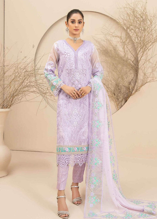 Dilaab By Tawakkal Embroidered Semi Stitched 3pcs - Jotey