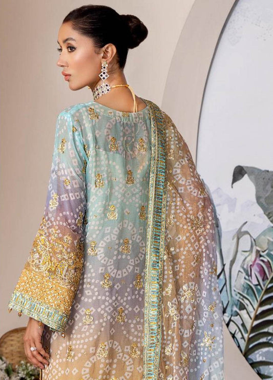 Nova By ZA Clothes Embroidered Chiffon Semi-Stitched 3pcs - Jotey