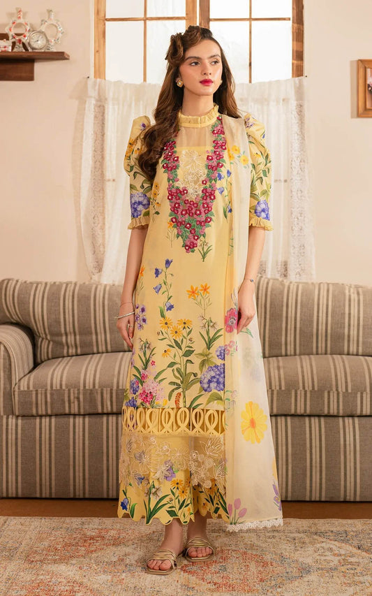 Meraki By Asifa And Nabeel Vol-01 Embroidered Lawn Unstitched 3pcs - Jotey