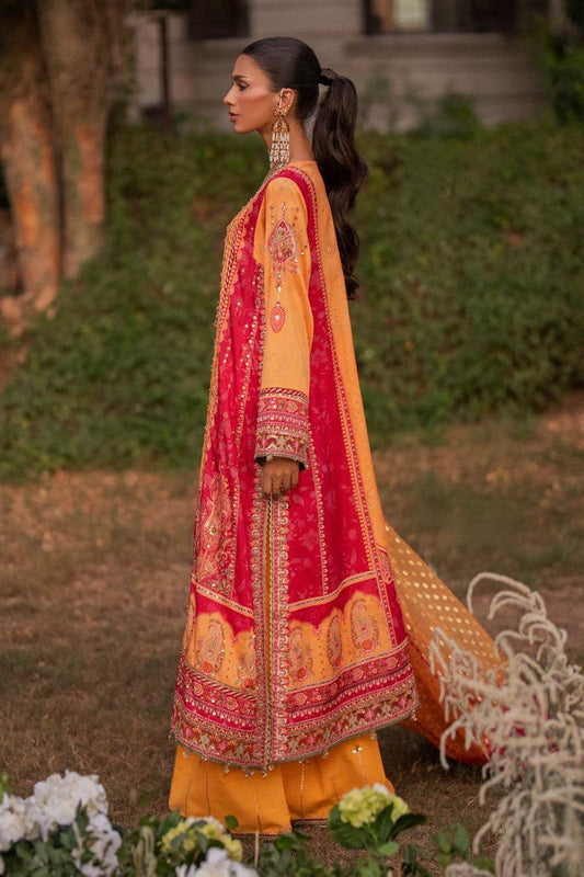 Luxe Silk By Qalamkar Embroidered Unstitched 3pcs - Jotey