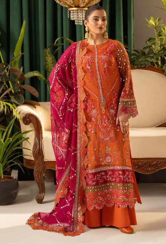 HOC By Humdum Vol-01 Luxury Embroidered Organza Unstitched 3pcs - Jotey