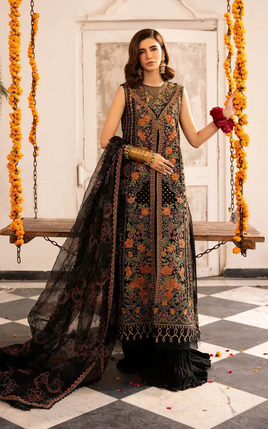 Eid Festive By Asifa And Nabeel Vol-01 Embroidered Zari Net Unstitched 3pcs - Jotey