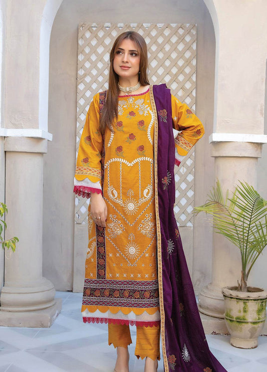 Ethnic By Anaya Hoor Embroidered Lawn Unstitched 3pcs - Jotey