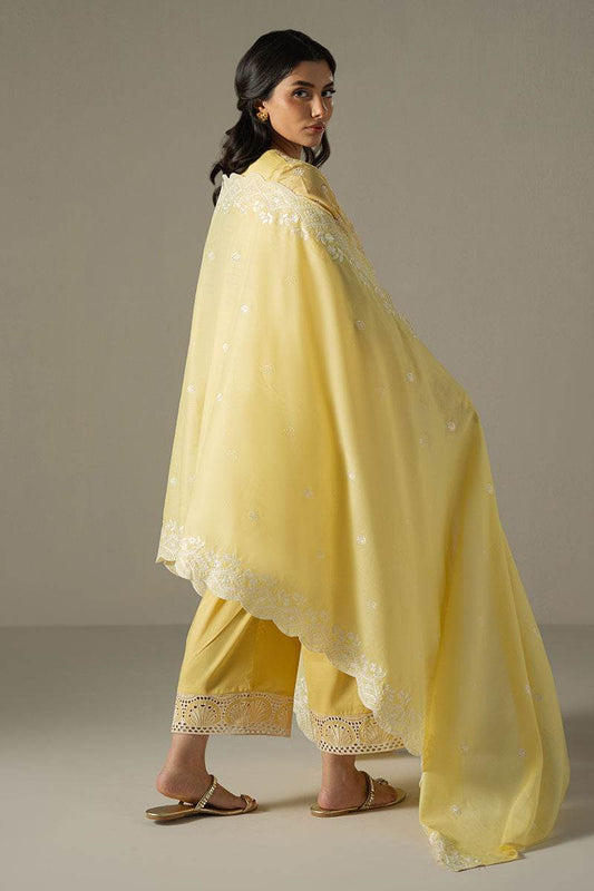 Cross Stitch Chikankari Embroidered Unstitched 3pcs - Jotey