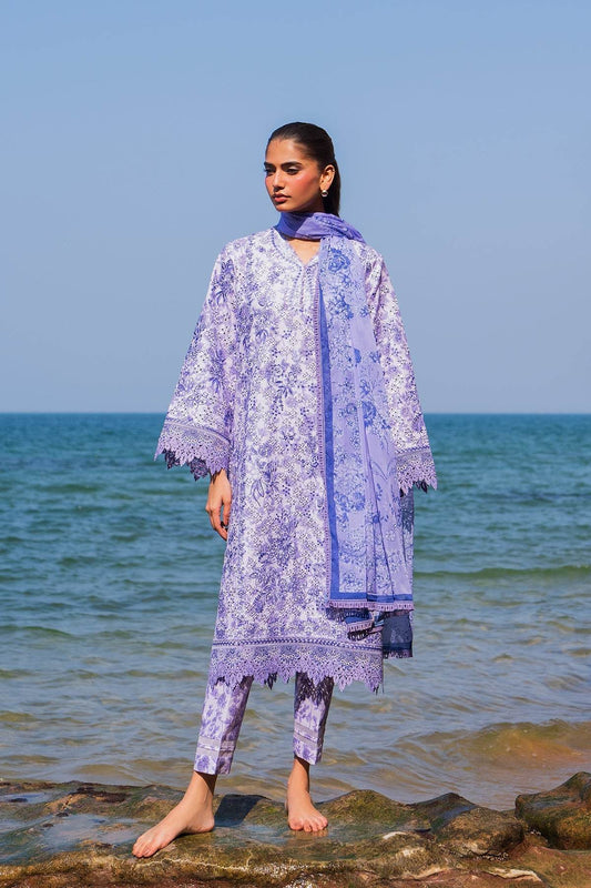 AFROZEH Endless Summer'25 Embroidered Printed Lawn 3pcs - Jotey