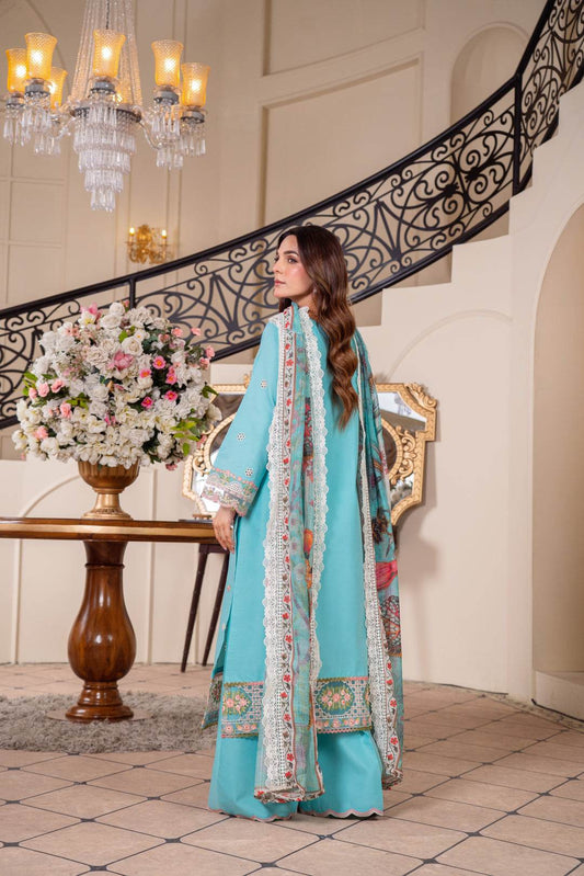 Atiya Irfan Preet Vol-02 Embroidered Unstitched Lawn 3pcs - Jotey