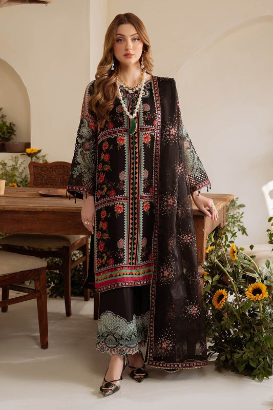 Amaya By Nureh Embroidered Luxury Chiffon Unstitched 3pcs - Jotey