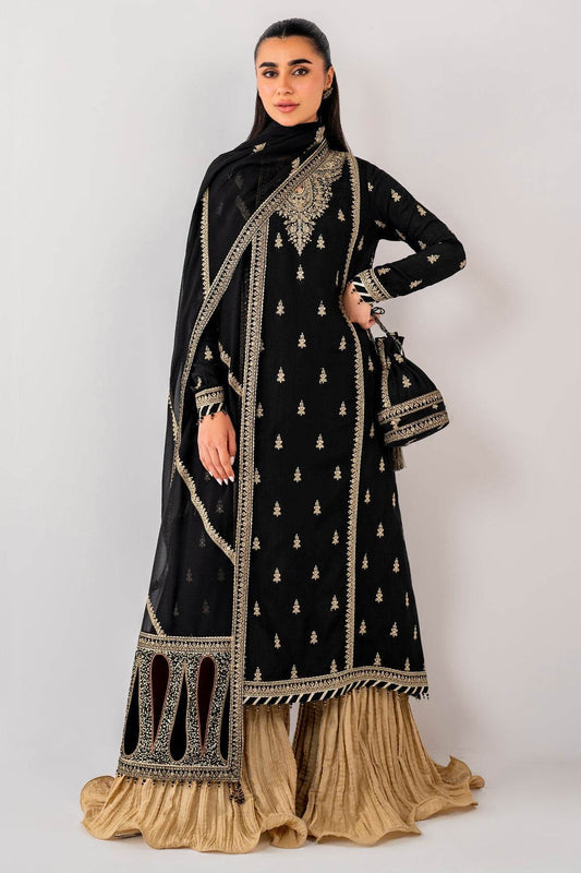 FESTIVE FORMALS BY JAZMIN Embroidered Chiffon Unstitched 3pcs - Jotey