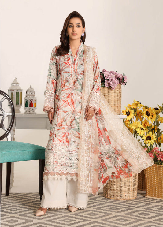 Nawal By Johra Chikankari Printed Lawn Unstitched 3Pcs