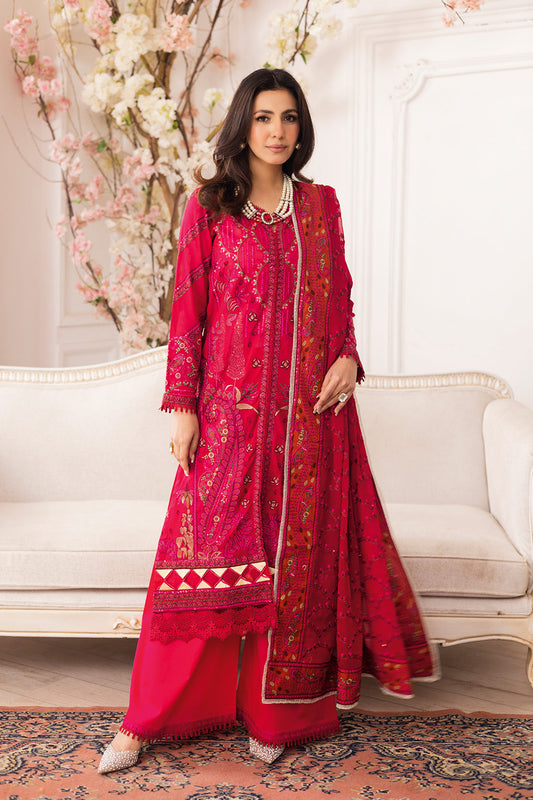 Johra Gold Swiss Voil Heavy Embroidered Lawn Unstitched 3Pcs