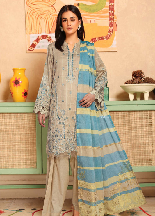 Ajra by Johra Embroidered Dobby Lawn Unstitched 3Pcs