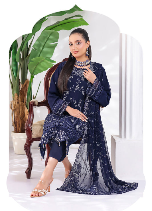 Manisha By Bin Hameed Luxury Embroidered Chiffon Unstitched 3 Piece