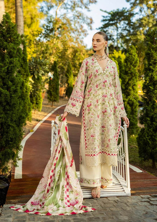 Elaf Print Chikankari Unstitched Lawn 3pcs - Jotey