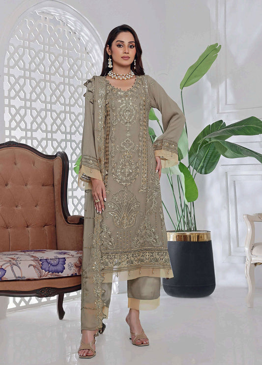 Jolie by Bin Khalid Fancy Embroidered Chiffon Semi-Stitched 3Pcs