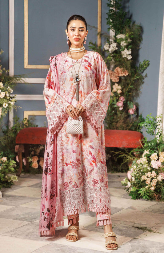 Printkari By Alzohaib Cutwork Embroidered Unstitched 3pcs - Jotey