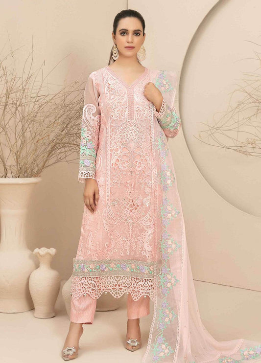 Dilaab By Tawakkal Embroidered Semi Stitched 3pcs - Jotey