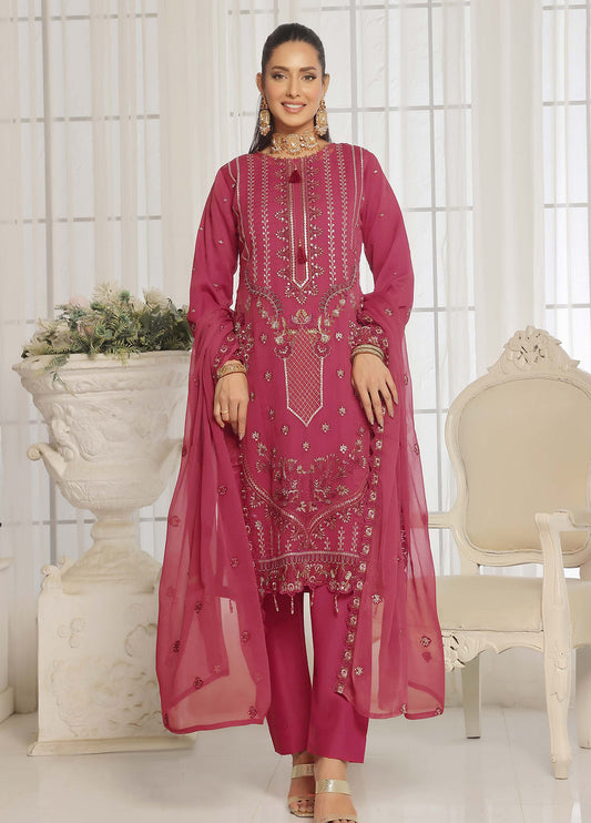 Darshan By Bin Hameed Luxury Embroidered Chiffon Semi-Stitched 3 Piece