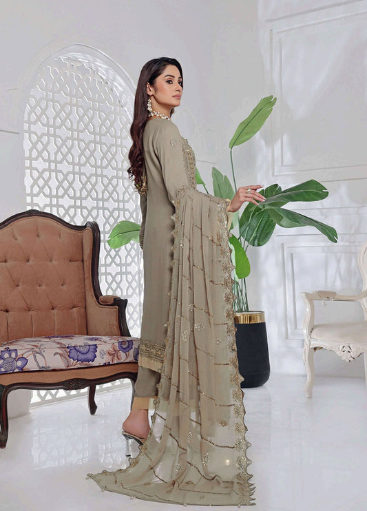 Jolie by Bin Khalid Fancy Embroidered Chiffon Semi-Stitched 3Pcs
