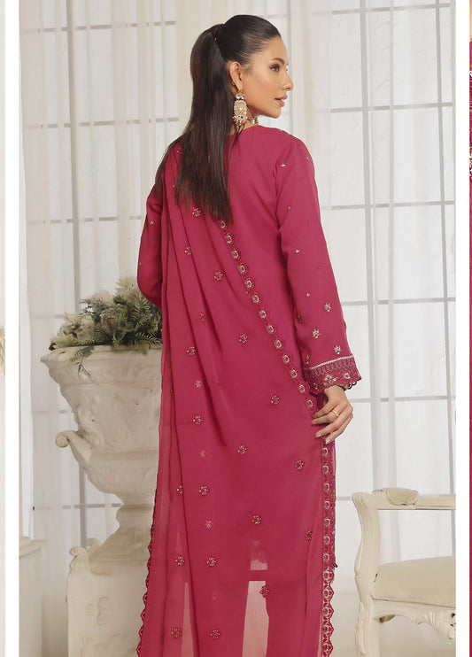 Darshan By Bin Hameed Luxury Embroidered Chiffon Semi-Stitched 3 Piece