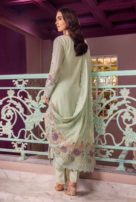 Ranak-E-Mehal Embroidered Chiffon Semi-Stitched 3pcs - Jotey
